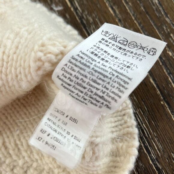 Eddie Bauer Wool Blend Cable Knit Turtleneck Sweater Ivory Women’s Size M - Picture 8 of 11